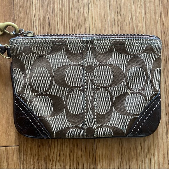 Coach Classic Monogram Brown Wristlet - Picture 6 of 6